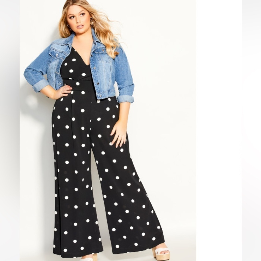 City Chic spotted jumpsuit - Picture 3 of 3